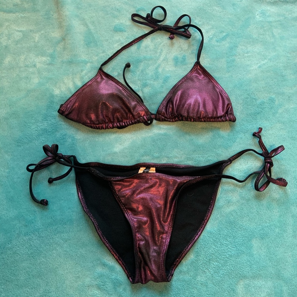 🔴 SOLD 🔴 Purple Metallic Bikini Swimsuit 💜